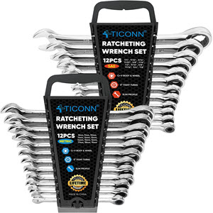 TICONN 24PCS Ratcheting Wrench Set